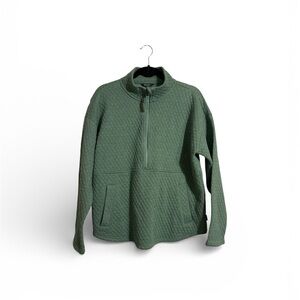 Eddie Bauer Ladies Quilted Half-Zip Pullover Sweater - Sage Green